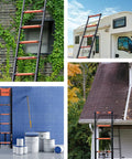 Telescoping Aluminum Ladder 12.5 Feet, Heavy Duty Extension Ladder With 330 Lb Capacity in use on RV and home roof.