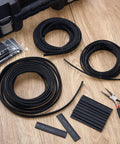 Expandable Braided Cable Sleeve Kit Made From PET 50Ft Total Includes 1/2 Inch 1/4 Inch And 3/8 Inch Sizes Black 3 Rolls