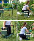Foldable Garden Kneeler And Seat With Soft Cushion, Heavy Duty Garden Bench, Tool Pouch And Kneeling Pad for outdoor gardening