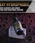 Graphene Ceramic Coating Kit For Auto Detailing With 10H Hardness UV Protection And Water Beading Nano Tech Formula bottle on surface
