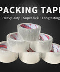 Heavy Duty Packing Tape For Shipping And Moving, Clear, 6 Rolls, 390 Yards Total, 1.88 Inch Wide By 65 Yards Each, Recycled Material