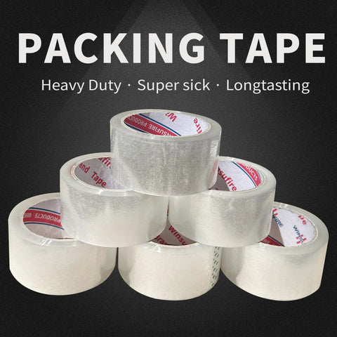 Heavy Duty Packing Tape For Shipping And Moving, Clear, 6 Rolls, 390 Yards Total, 1.88 Inch Wide By 65 Yards Each, Recycled Material