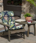 All Weather Outdoor Adirondack Or Rocking Chair Cushion Kit For Porch Lounging In Simone Blue Tropical Seat 20 By 17 Inch And Back 21.5 By 28.5 Inch Rain Proof Fade Resistant PFAS Free C0 Treatment Eco Friendly With Partially Recycled Polyester Fill Fits on chair outdoors