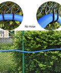 Two Expandable Chain Link Fence Hangers For Holding Poles, Brushes, Leaf Rakes And Light Gear Up To 4 Lb, installed on fence