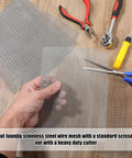 Cutting Five Piece Stainless Steel Welding Mesh Reinforcement Screen Set For Thermoplastic Repairs With Scissors