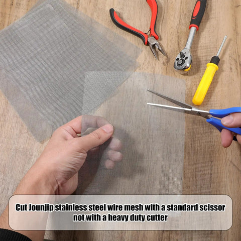 Cutting Five Piece Stainless Steel Welding Mesh Reinforcement Screen Set For Thermoplastic Repairs With Scissors