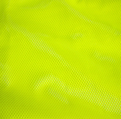 Close-up of mesh lining from Hi Viz Class 3 Rain Suit Jacket And Pants Set With Reflective Lime Accents, black bottoms, waterproof oxford shell