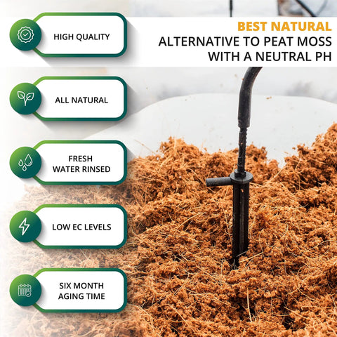 High Expansion Coco Coir Bricks 5 Pack 650g each peat free coconut coir low EC and pH balanced washed and buffered for growing