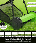Push Reel Lawn Mower With Five Steel Blades, Walk-Behind Manual Grass Cutter, 11.8 Inch Cutting Width, Adjustable Height From 0.47 To 1.77 Inches, Removable Grass Bag For Easy Yard And Garden Cleanup. Manual lawn mower with grass bag and height settings