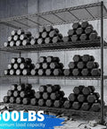 4-Tier Heavy Duty Wire Shelving Unit For Warehouse And Supermarket With Double Capacity And Space Saving Design Industrial Steel Shelving Measures 45.3W X 63H X 17.7D Easy Assembly showcasing weights and 800lbs capacity