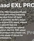 Pro-Graad EXL PRO Deburring Wheel close-up highlighting the textured surface, designed for efficient metal grinding and comfort.