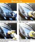 4-step instruction for using All In One 144Pc 3 Inch Sanding Disc Drill Polishing Kit for headlight restoration