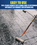 Heavy Duty Super Wet Look Stone And Concrete Sealer One Gallon applied with a roller on stamped concrete surface.