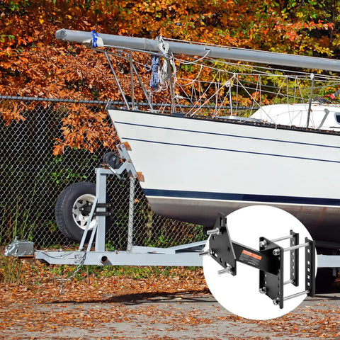 Spare Tire Carrier For Trailers With 160 Lb Capacity Universal Mount Fits 4x4 To 8x6.5 Bolt Patterns installed on boat trailer
