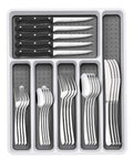 49 Piece Silverware Set With Drawer Organizer For 8 People Built Tough For Everyday Home Use Heavy Duty Cutlery With Steak Knives Rust Proof