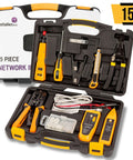 All-In-One 15-In-1 Network Tool Kit For Ethernet Cabling Pro Grade RJ45 Crimp Tool Cat5 Cat6 Tester Wire Stripper Cutter in case