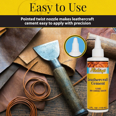 Quick Dry Leather Glue Cement With High Strength Flexible Bond For Leather Repairs On Jackets Shoes Furniture And Purses Non Toxic Non Flammable Water Based Adhesive For DIY Crafts bottle with leather tools