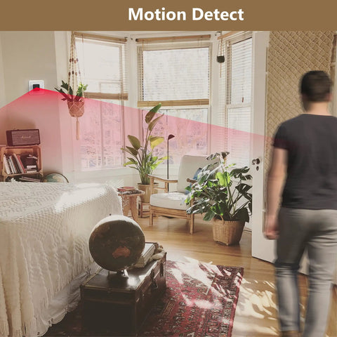 Hidden USB Charger Spy Camera With WiFi Live View 1080p HD Recording For Home Security And Baby Monitor showing motion detection in a room