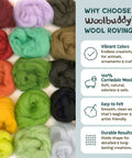 Colorful wool roving for Needle Felting Kit For Cactus And Succulents, No Fuss Easy Beginner Friendly Craft Kit With Wool Roving.