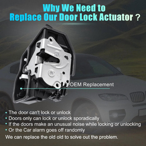 Premium Rear Right Power Door Lock Actuator For Bmw E60 E65 7 Series 5 Series M5 M6 No Sweat Door Latch Motor Replacement close-up view.