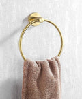 Brushed Gold Towel Ring For Bathroom, Round Wall Mount Hand Towel Holder, Rust-Resistant SUS 304 Stainless Steel With Matte Brushed Gold Finish