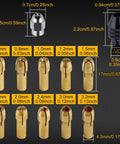 15 Piece Drill Chuck Collet Set For Rotary Tools 0.5mm To 3.2mm Shanks with brass collets and size measurements