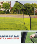 Backyard Baseball And Softball Batting Cage With Frame And Net, 22 By 13 By 9 Feet, Durable Fiberglass Poles, outdoor entry