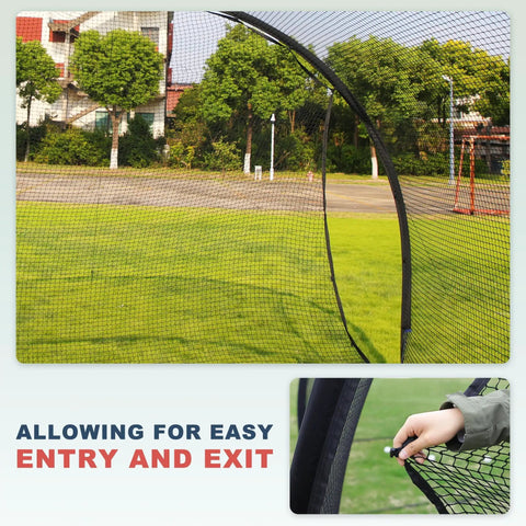 Backyard Baseball And Softball Batting Cage With Frame And Net, 22 By 13 By 9 Feet, Durable Fiberglass Poles, outdoor entry