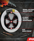 Interior of Fiberglass Full Brim Hard Hat Pro Grade With Wheel Ratchet 8 Point Suspension ANSI ISEA Z89.1 Type 1 Class G 2200V