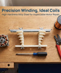 Single Layer Electrical Machine Winding Frame Mold For Coil Wire Winding Pro Grade Steel Construction With High Precision Polished Surfaces Ideal For Micro Motor Repair Small Pump And Home Workshop on workbench with coil and tools