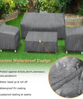Outdoor Waterproof Patio Furniture Covers 4 Piece Set For Chairs Loveseat And Coffee Table Heavy Duty 600D Grey All Weather