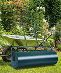 Lawn Roller 24 Inch Steel Push Pull Water Filled Do It All Yard Tool For Park Garden And Ball Field Tow Behind With Ergonomic Handle Heavy Duty