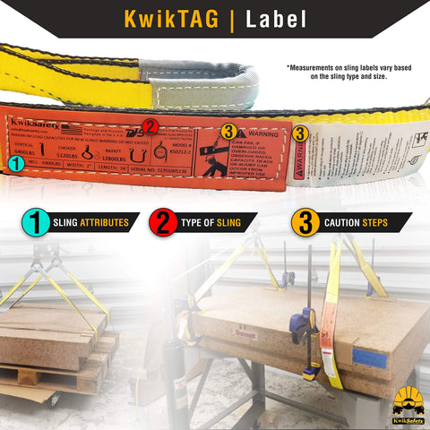 Mighty Sumo 1 Inch By 10 Foot Poly Web Sling Lifting Strap with label and usage illustration, ASME OSHA Rated 3200 Lbs Vertical.
