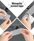 Hands applying Heavy Duty Fiberglass Screen Repair Tape With Ultra Strong Waterproof Adhesive For Windows Doors Tents And RVs