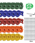 Sets Of 25 Multi Colored Rock Climbing Holds For Indoor And Outdoor Walls, Textured For Easy Grip, with bolts and tool