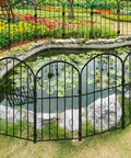 No Dig Garden Fence Kit 24 Inch High Arch Border Panels 10.5 Feet Long 10 Panels With S Clips And Zip Ties installed outdoors