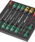 9710 18 Piece Foam Insert Screwdriver Set With Durable Dual Color Foam Organizer, tools in individual slots for quick access