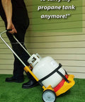 Person using Portable LP Tank Carrier Cart With Wheels No More Heavy Lifting For Propane Tanks Heavy Duty Cylinder Dolly for BBQ