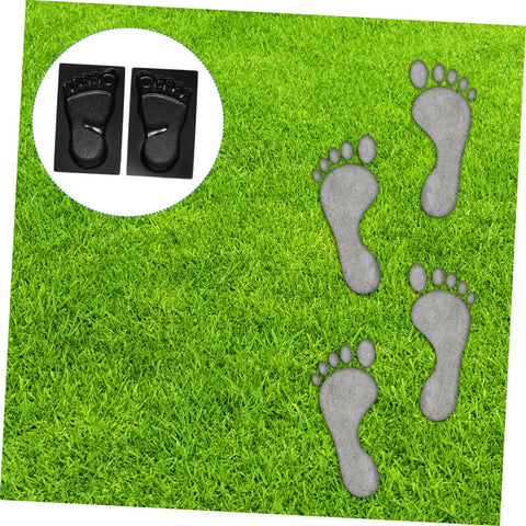 2 Pcs Reusable Paving Molds For Sidewalks And Garden Paths, Diy Cement Brick Tool Set For Backyard Patios, shown on grass