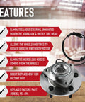 Front Wheel Hub Bearing Assembly With ABS Sensor Cable For Dodge And Ram 1500 Trucks 2011 To 2019 2WD And 4WD Replaces 515151 951-094 Durable Replacement To Restore Ride Smooth And Quiet Wheel Rotation features highlighted.