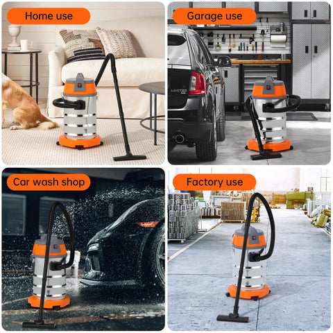 Heavy Duty Wet Dry Vacuum 10 Gallon With 8 Peak HP Monster Suction Power For Home Garage Workshop Car Jobsite Patio