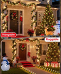 Outdoor Christmas Pathway Lights 26 Ft Connectable C9 LED String Lights Waterproof With 20 LEDs And Stakes on walkway