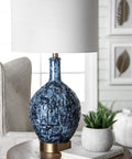 Tucson 28 Inch Ceramic Table Lamp With Linen Shade For Living Room, Bedroom Or Entryway On Off Switch, Warm Ambient Glow