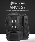 Anvil 27 Camera Backpack For Photographers With Laptop Compartment And Tripod Holder, front and side view, black