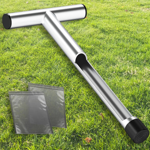 12 Inch Stainless Steel Soil Sampler Probe With T Style Handle For Easy Soil Sampling In Garden Lawn And Farm Durable Weather Resistant