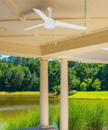 Installed Outdoor Ceiling Fan And Luminaire Box White Round Weatherproof Electrical Box For Ceiling Fans With Lights