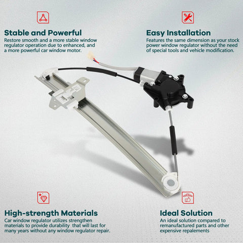 Heavy Duty Power Window Regulator With Motor Assembly Fits Chevrolet Spark And Spark EV 2013 To 2015 Front Left Side Oe Replacement 751 571, showcasing durable parts and easy installation.