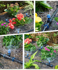 Raised Bed Drip Irrigation Kit for flower beds up to 4x8 feet DIY Garden Grid Watering System with adjustable drippers in use