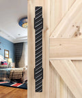 Solid Brass Sliding Barn Door Handles Set, 12 Inch Heavy Duty, Two Sided, Black Finish, Ergonomic Chamfered Edge Installed on Door