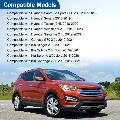 Orange Hyundai SUV compatible with VVT Solenoid With Camshaft Sensor For Hyundai And Kia 2.0L 2.4L Engines Replacement 24360-2GGB0
